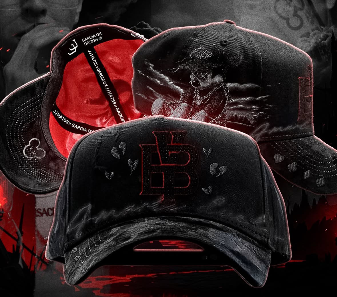 Ysrael Barajas X JJ Hats Black (Full set)
